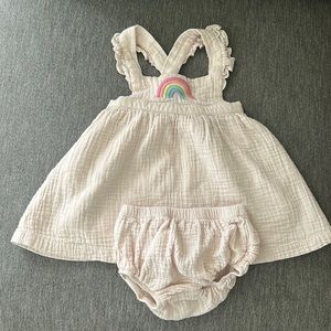 Angel Dear Rainbow Cross-back Dress with Bloomer